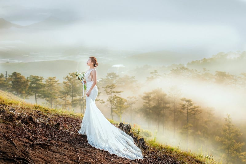 Bride in a Timeless Wedding Dress